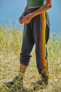 Contrast Striped Elastic Waist Active Pants - Pahabu - Women's Clothing & Shop