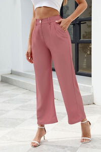 Pocketed High Waist Pants - Pahabu - Women's Clothing & Shop