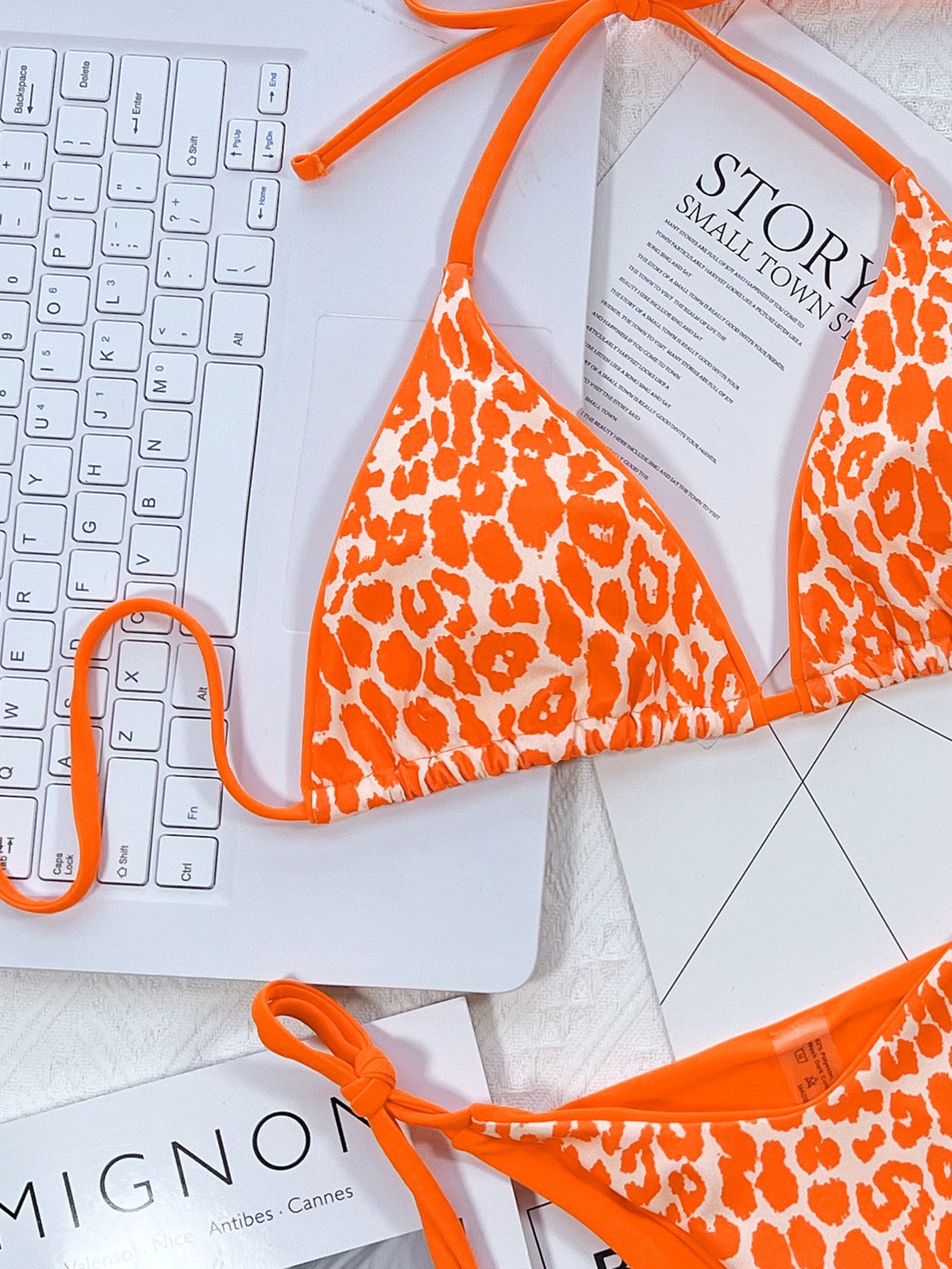Leopard Print Halter Neck Tie Side Bikini Set - Pahabu - Women's Clothing & Shop