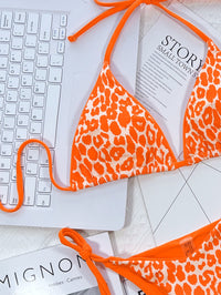 Leopard Print Halter Neck Tie Side Bikini Set - Pahabu - Women's Clothing & Shop