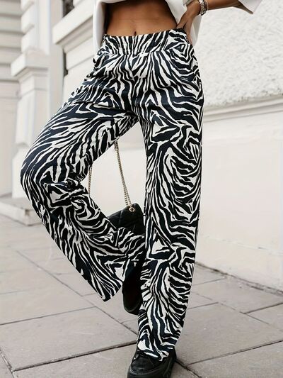 Full Size Animal Print Elastic Waist Pants - Pahabu - Women's Clothing & Shop