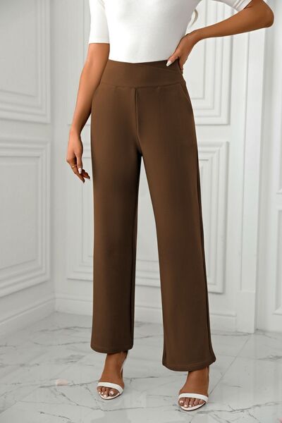 High Waist Straight Leg Pants - Pahabu - Women's Clothing & Shop