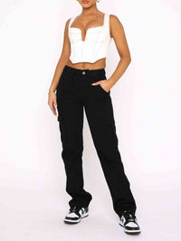 Straight Leg Cargo Pants - Pahabu - Women's Clothing & Shop