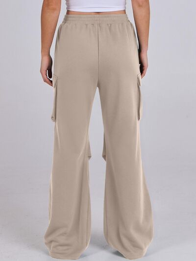 Elastic Waist Wide Leg Pants with Pockets - Pahabu - Women's Clothing & Shop
