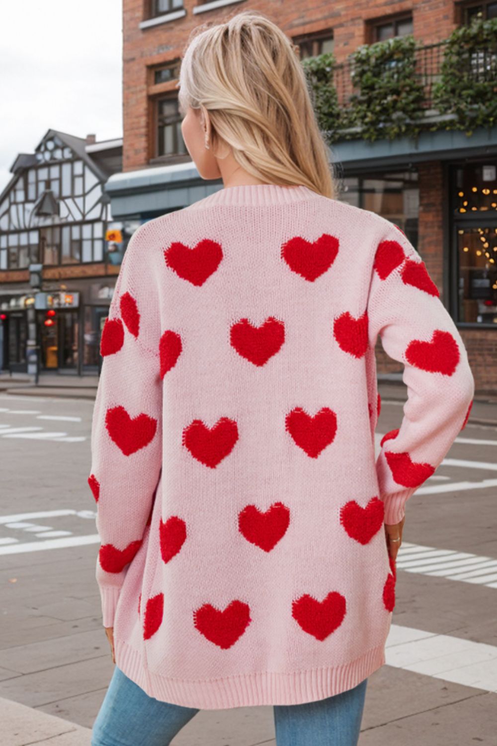 Heart Button Down Long Sleeve Cardigan - Pahabu - Women's Clothing & Shop