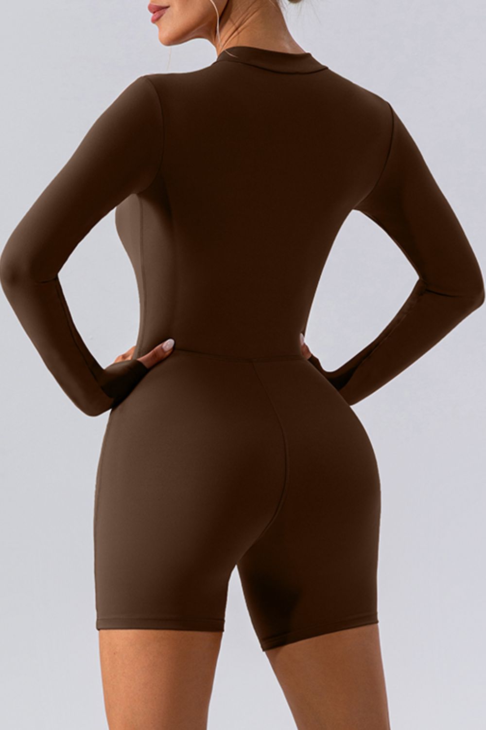 Half Zip Long Sleeve Active Romper - Pahabu - Women's Clothing & Shop