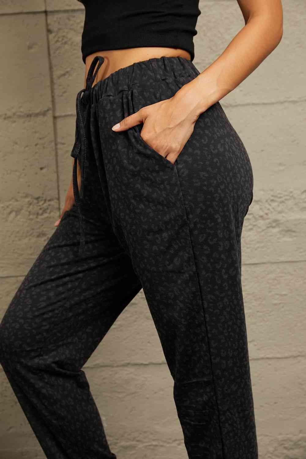 Leopard Print Joggers with Pockets - Pahabu - Women's Clothing & Shop