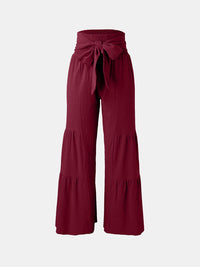 Tied Ruched Wide Leg Pants - Pahabu - Women's Clothing & Shop