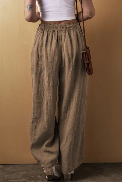Drawstring Wide Leg Pants - Pahabu - Women's Clothing & Shop