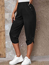 Full Size Roll-Tab Capris Pants - Pahabu - Women's Clothing & Shop