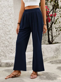 Elastic Waist Wide Leg Pants - Pahabu - Women's Clothing & Shop