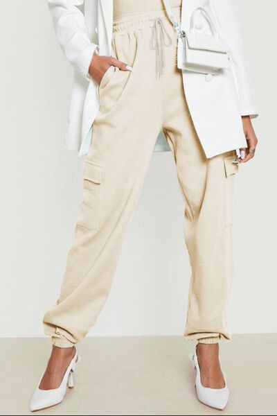 Drawstring Joggers with Pockets - Pahabu - Women's Clothing & Shop