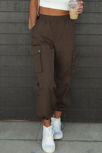 Drawstring Elastic Waist Pants with Pockets - Pahabu - Women's Clothing & Shop