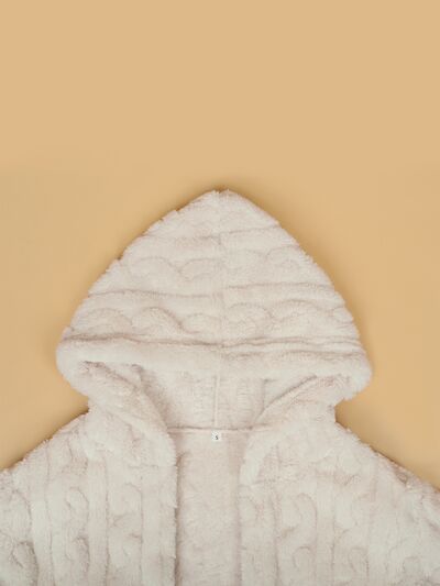 Plus Size Open Front Hooded Plush Coat - Pahabu - Women's Clothing & Shop