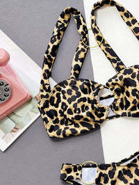 Leopard Ring Detail Bikini Set - Pahabu - Women's Clothing & Shop