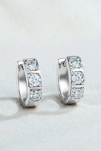 Inlaid Moissanite Huggie Earrings - Pahabu - Women's Clothing & Shop