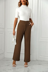 High Waist Straight Leg Pants - Pahabu - Women's Clothing & Shop