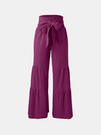 Tied Ruched Wide Leg Pants - Pahabu - Women's Clothing & Shop