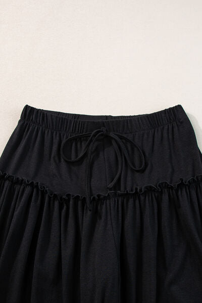 Tied Frill Ruched Bootcut Pants - Pahabu - Women's Clothing & Shop