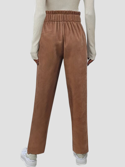 Decorative Button High Waist Pants - Pahabu - Women's Clothing & Shop