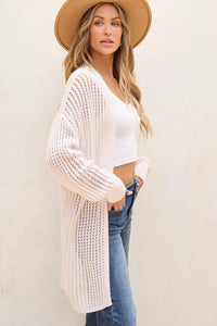 Open Front Long Sleeve Cardigan - Pahabu - Women's Clothing & Shop
