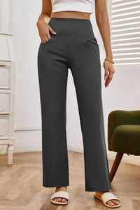 High Waist Wide Leg Pants with Pockets - Pahabu - Women's Clothing & Shop