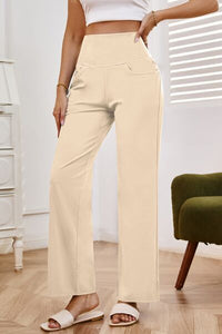 High Waist Wide Leg Pants with Pockets - Pahabu - Women's Clothing & Shop