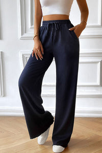 Devine Drawstring Wide Leg Pants with Pocketed - Pahabu - Women's Clothing & Shop