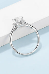 1 Carat Moissanite 925 Sterling Silver Split Shank Ring - Pahabu - Women's Clothing & Shop