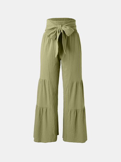 Tied Ruched Wide Leg Pants - Pahabu - Women's Clothing & Shop