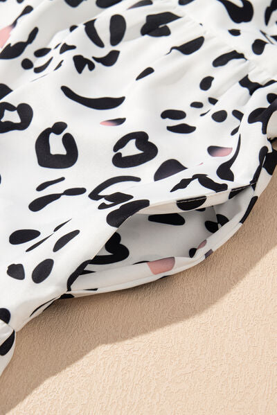 Leopard Notched Long Sleeve Dress - Pahabu - Women's Clothing & Shop