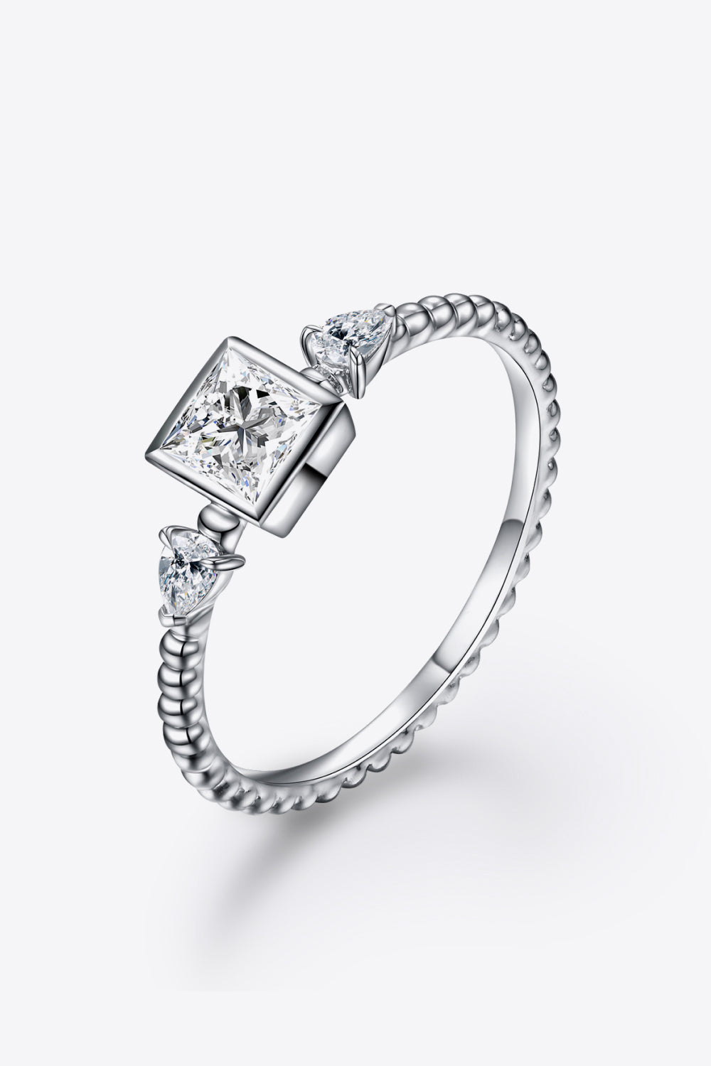 Moissanite Square Shape 925 Sterling Silver Ring - Pahabu - Women's Clothing & Shop