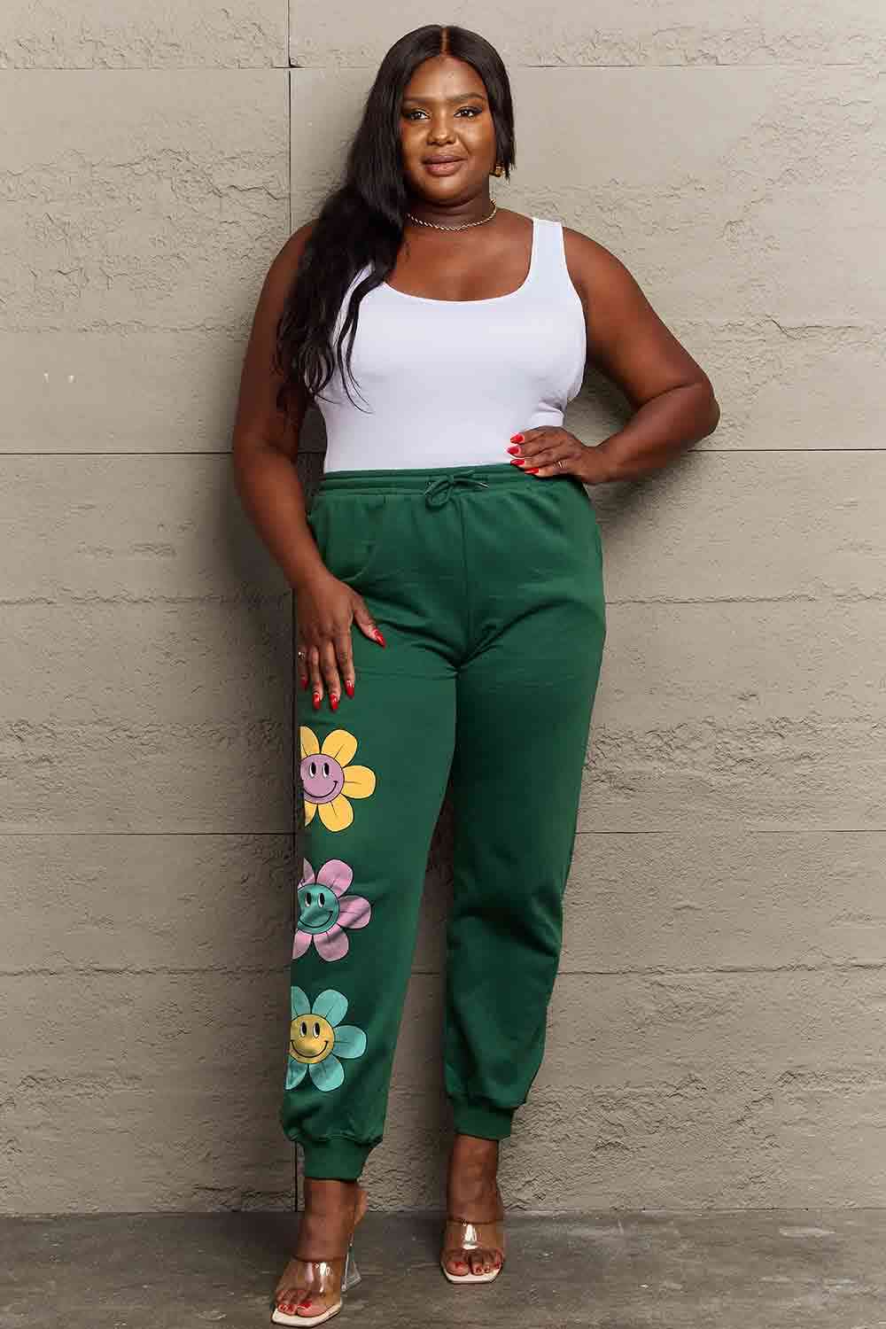 Simply Love Simply Love Full Size Drawstring Flower Graphic Long Sweatpants - Pahabu - Women's Clothing & Shop