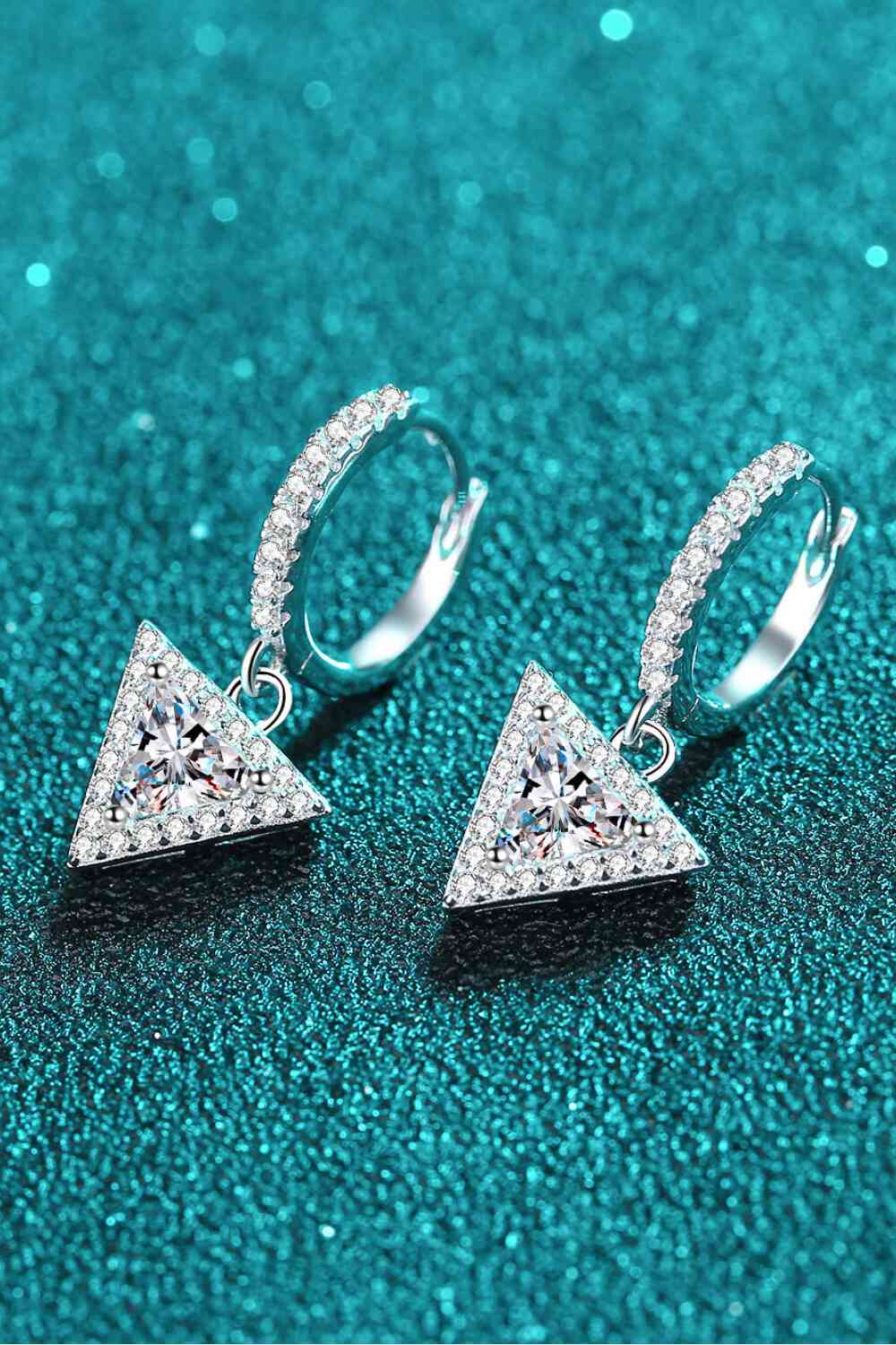 Moissanite Triangle Drop Earrings - Pahabu