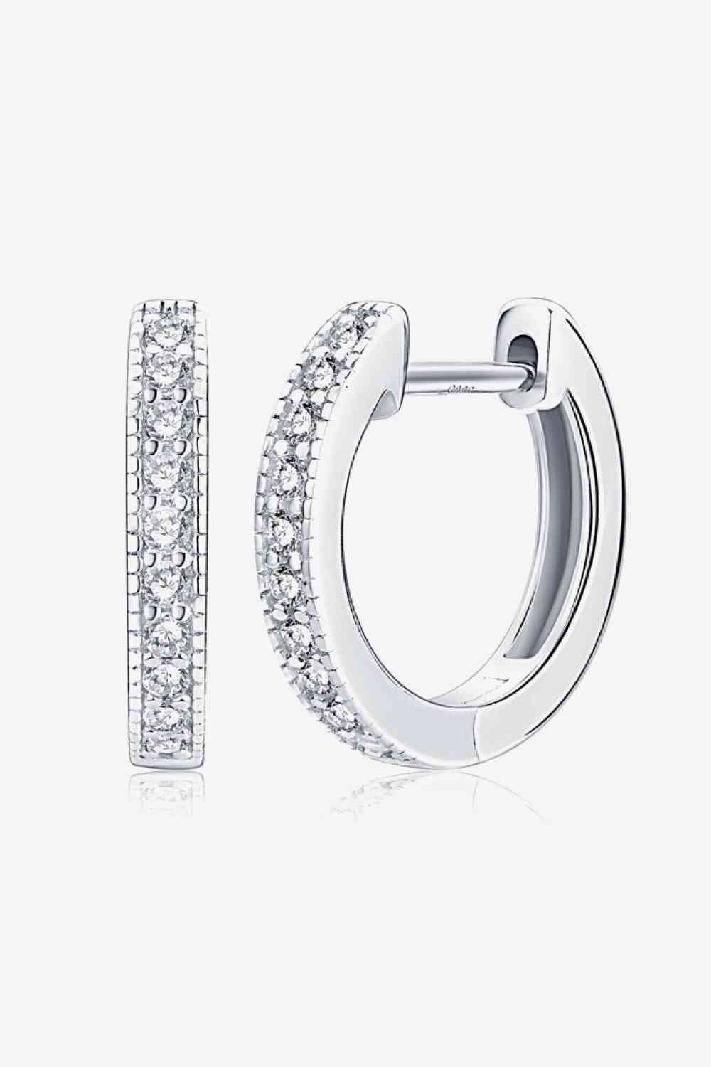 Inlaid Moissanite Hoop Earrings - Pahabu