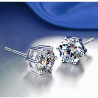 Artificial Gemstone Copper Stud Earrings - Pahabu