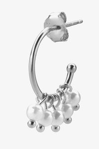 Pearl 925 Sterling Silver C-Hoop Earrings - Pahabu