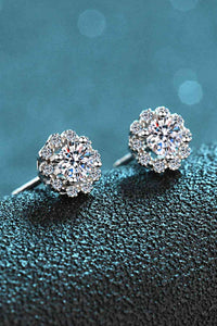 Moissanite Floral-Shaped Stud Earrings - Pahabu