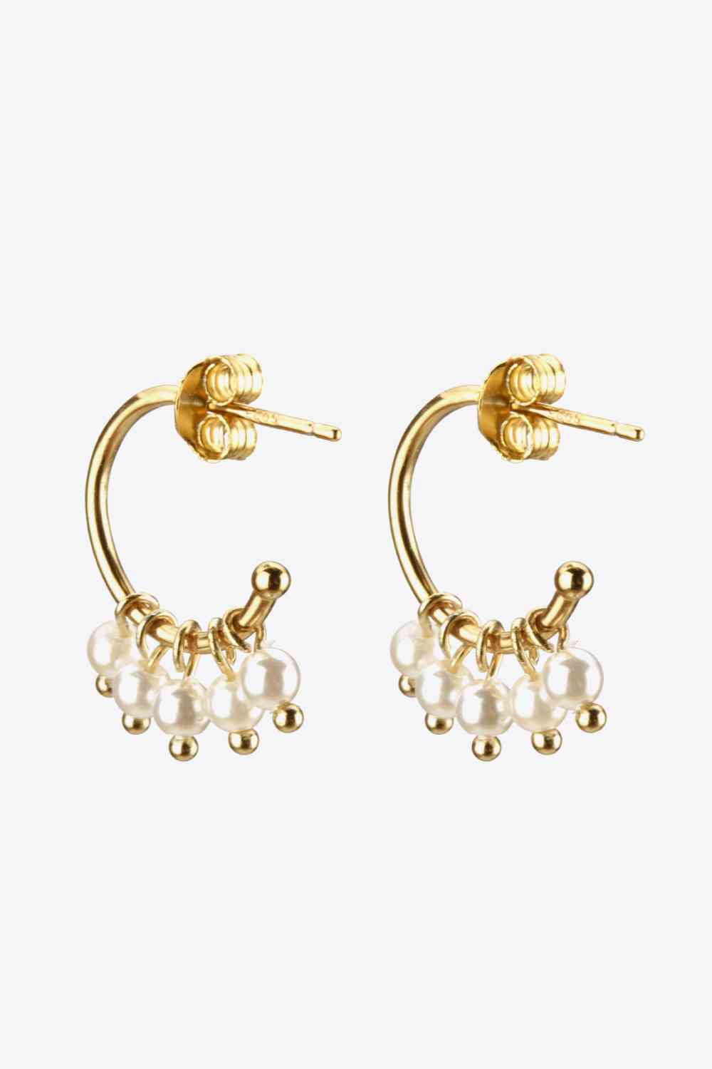 Pearl 925 Sterling Silver C-Hoop Earrings - Pahabu