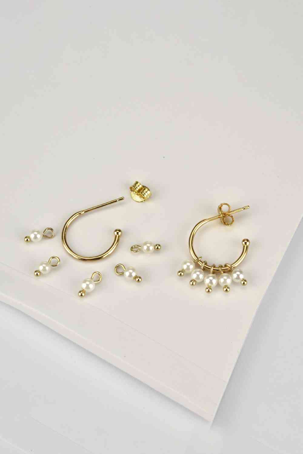 Pearl 925 Sterling Silver C-Hoop Earrings - Pahabu