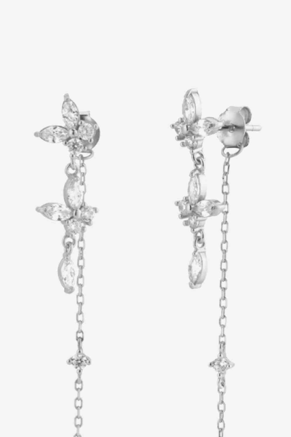 Inlaid Zircon 925 Sterling Silver Earrings - Pahabu