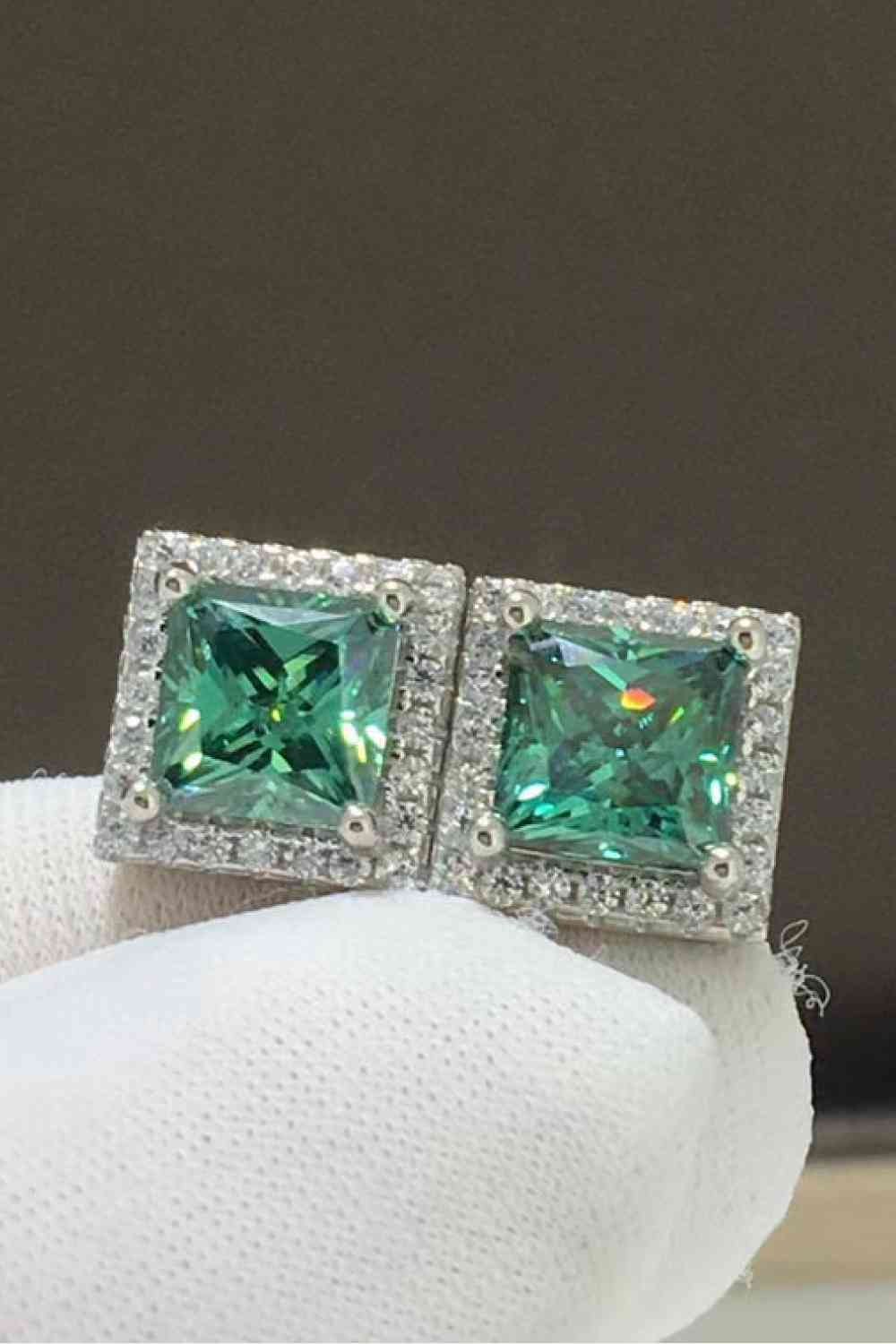 2 Carat Moissanite Square Stud Earrings - Pahabu