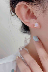 High Quality Natural Moonstone 925 Sterling Silver Stud Earrings - Pahabu