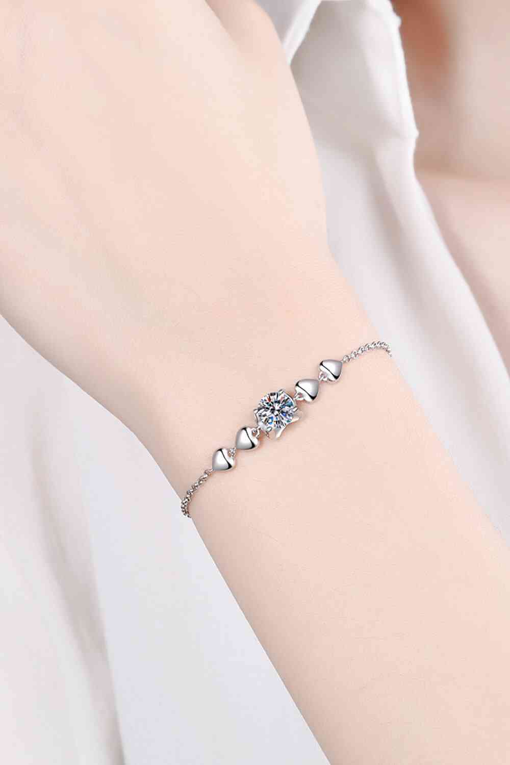 1 Carat Moissanite Heart Bracelet - Pahabu