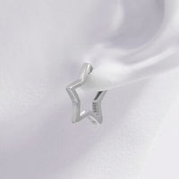 925 Sterling Silver Inlaid Zircon Star Earrings - Pahabu