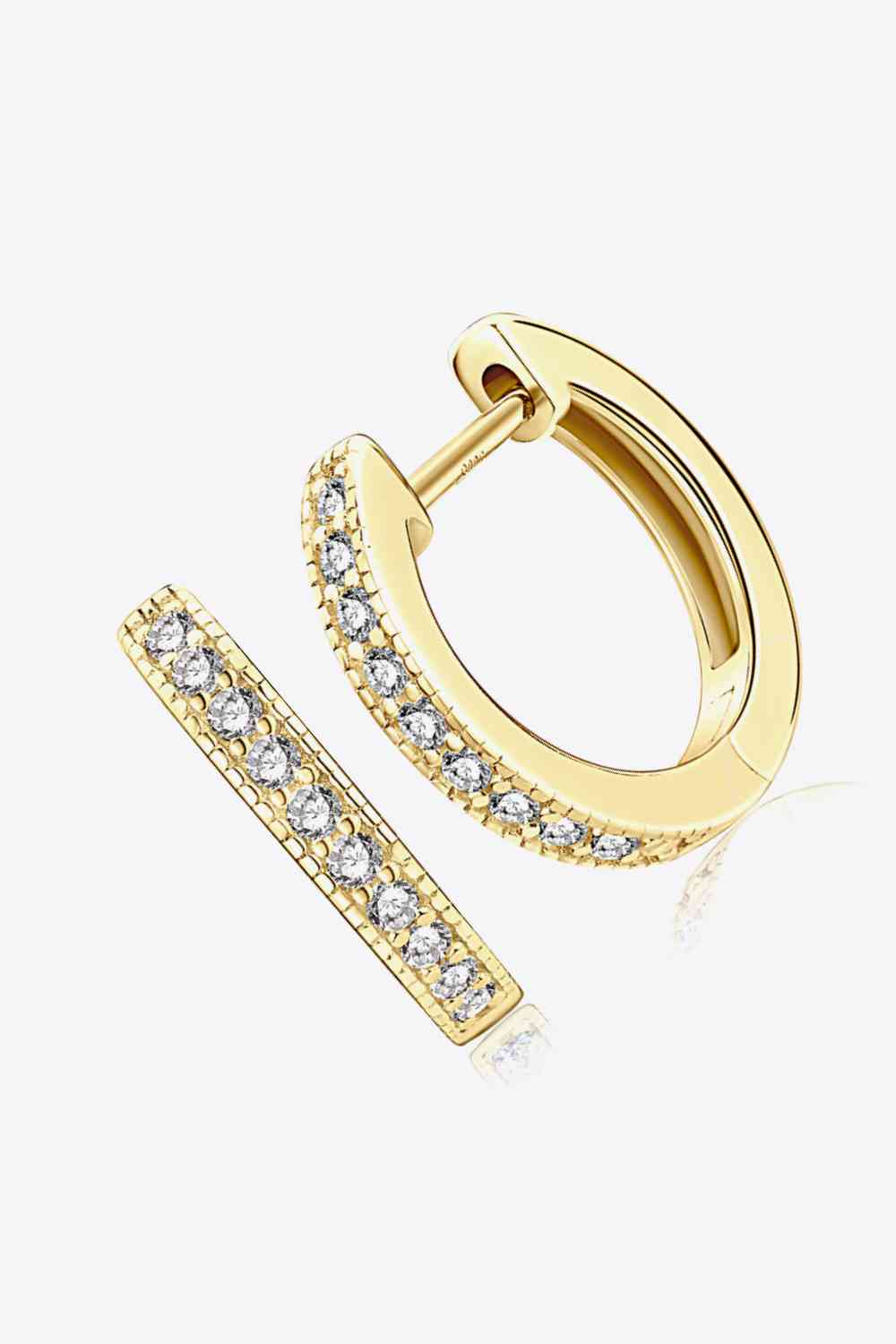 Inlaid Moissanite Hoop Earrings - Pahabu