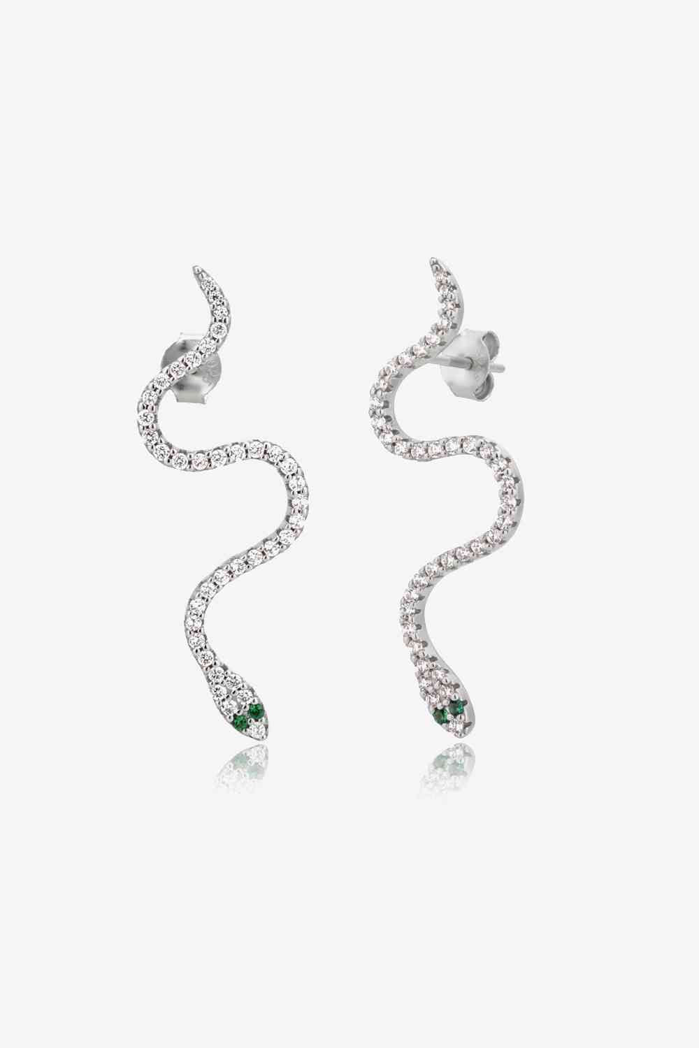 Snake-Shaped 925 Sterling Silver Earrings - Pahabu