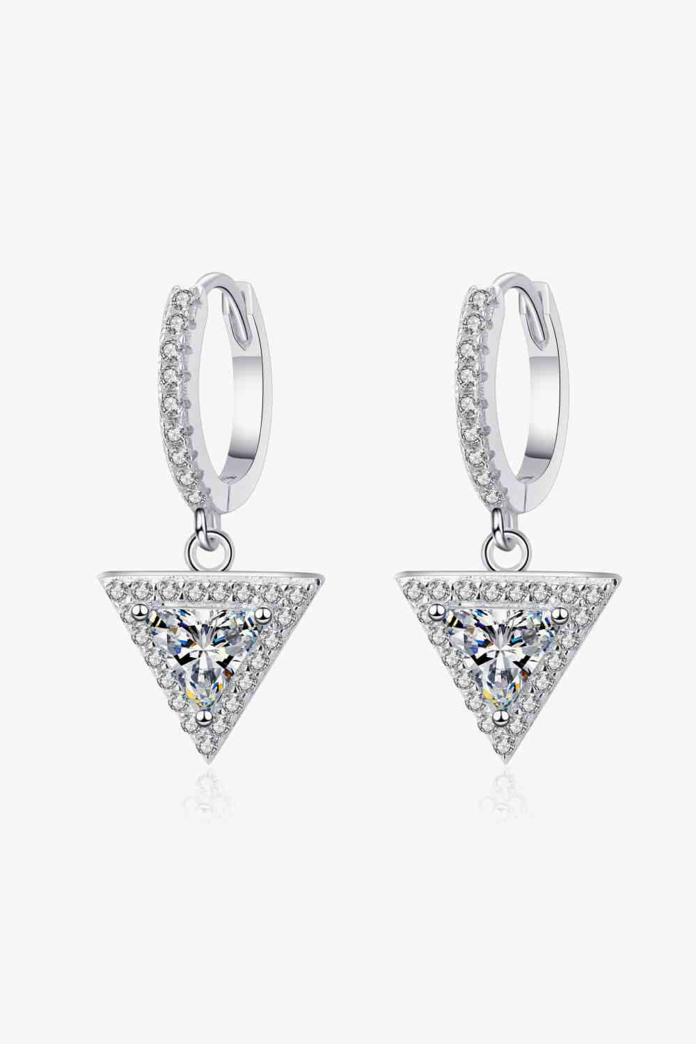 Moissanite Triangle Drop Earrings - Pahabu