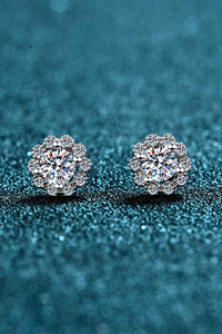 Moissanite Floral-Shaped Stud Earrings - Pahabu