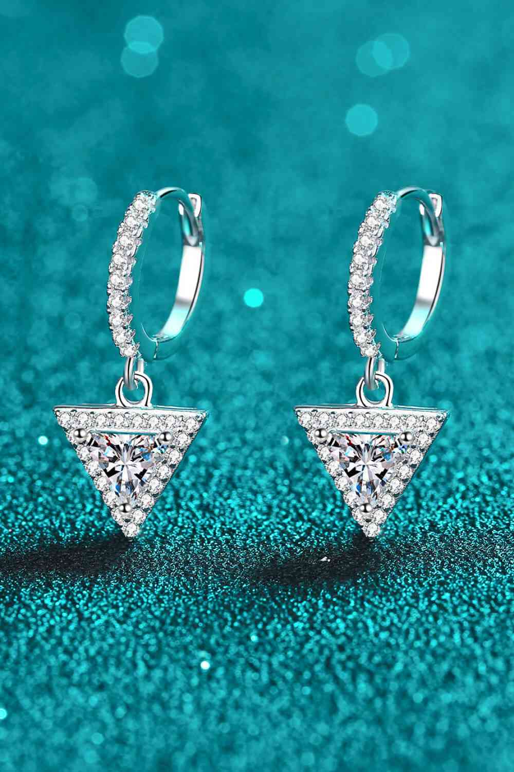 Moissanite Triangle Drop Earrings - Pahabu